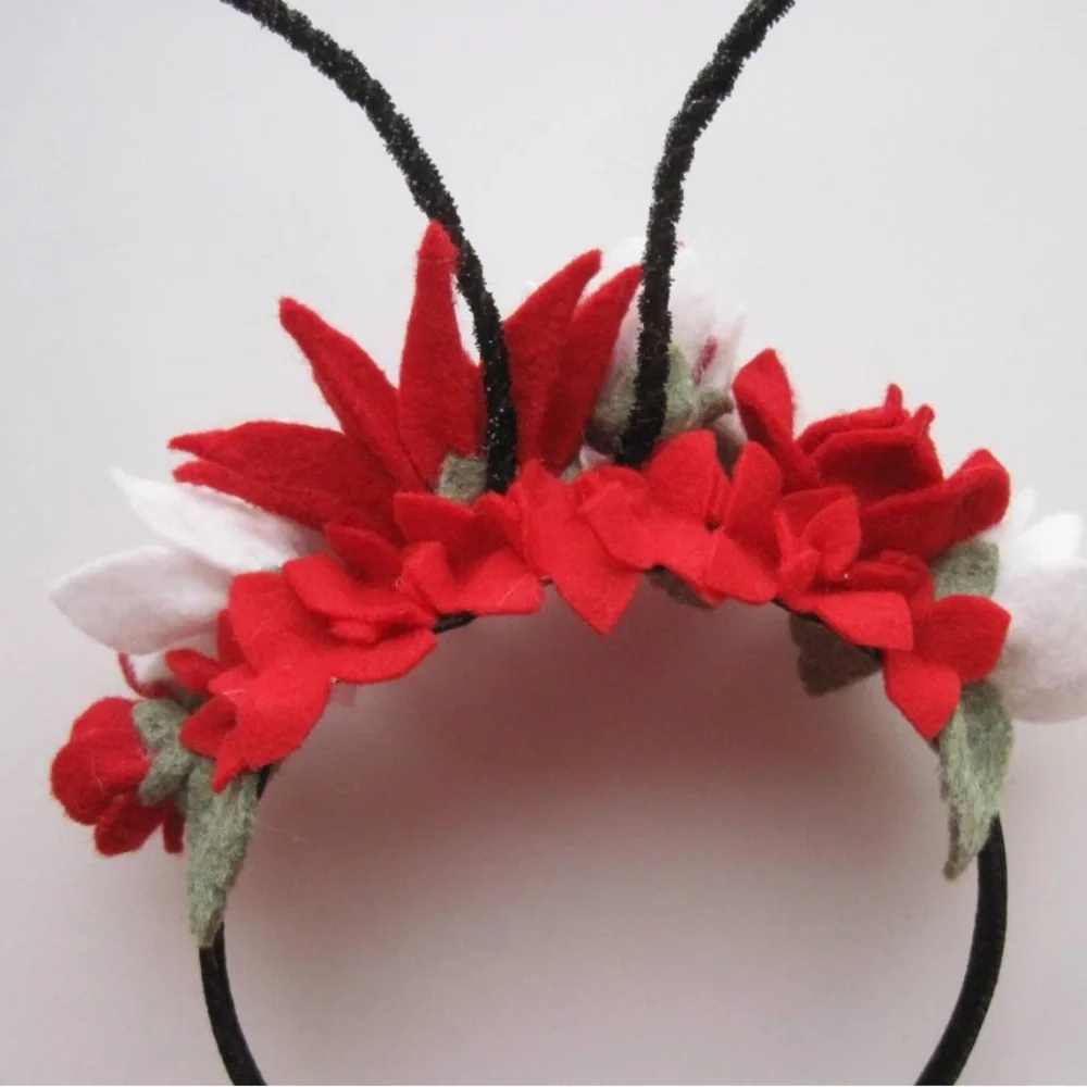 Ladybug Felt Flower Handmade Headband